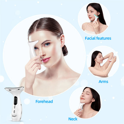 LED Face & Neck Lifting Massager – 4 Color Light Therapy & Skin Tightening Device
