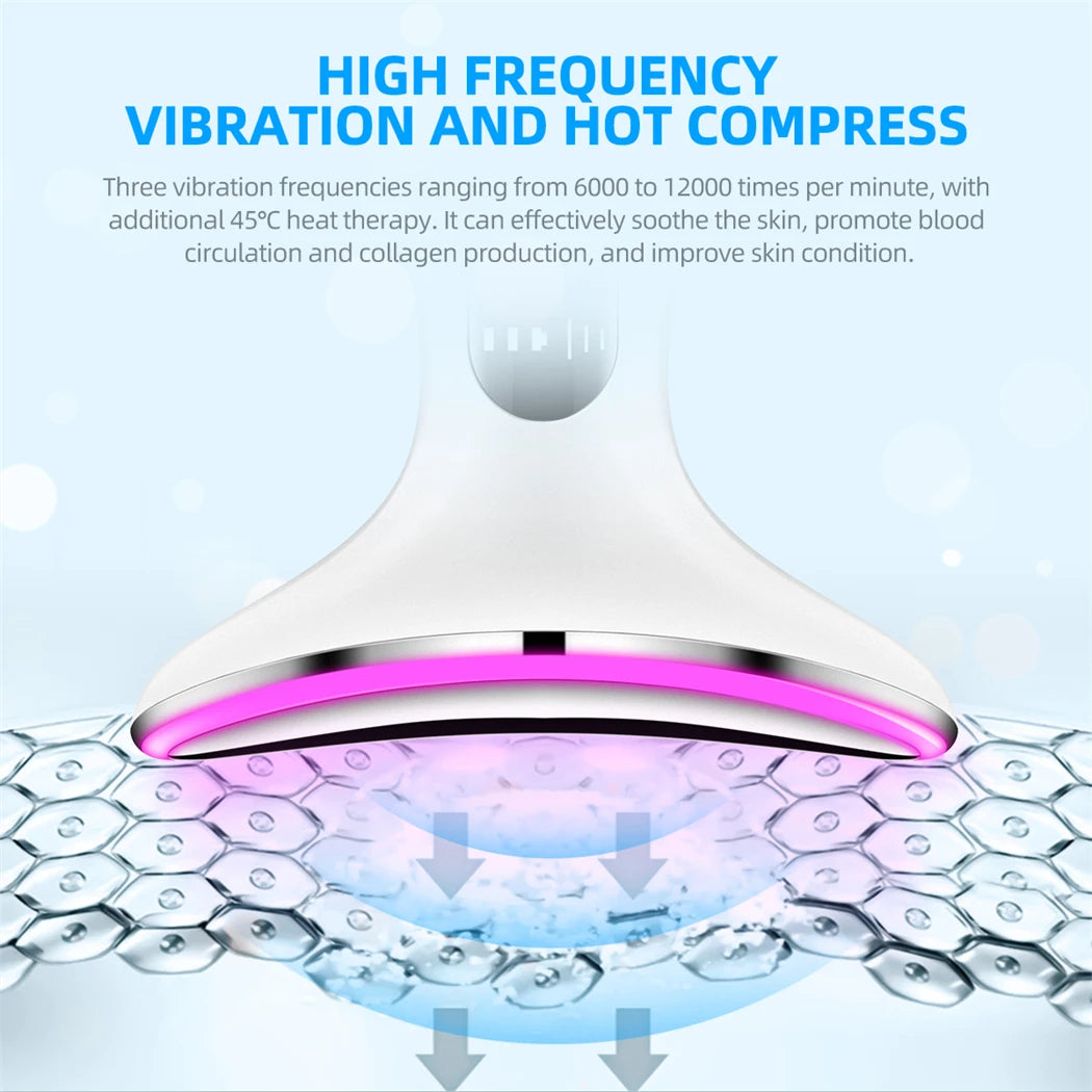LED Face & Neck Lifting Massager – 4 Color Light Therapy & Skin Tightening Device