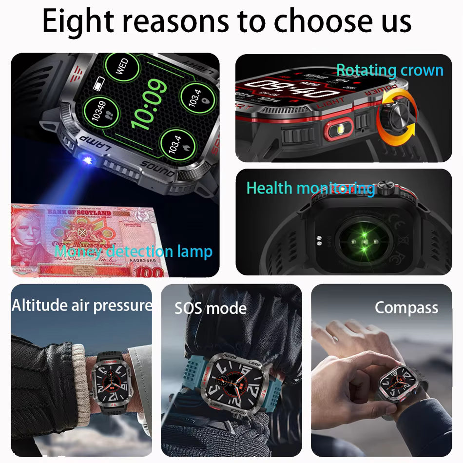 Nlhemin™ Men's Military Outdoor Sports Smart Watch for Android & IOS